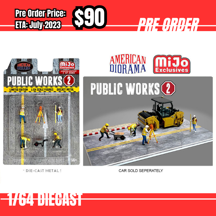 Pre Order-$90 American Diorama 1:64 Mijo Figure Set - Public Works 2 [OD12/06]