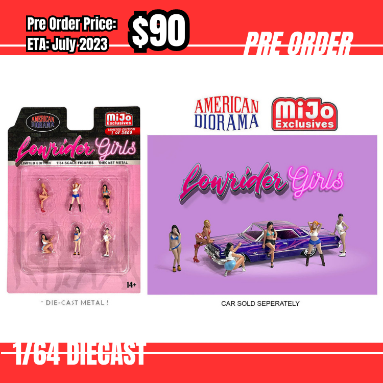 Pre Order-$90 American Diorama 1:64 Mijo Figure Set - Lowrider Girls [OD12/06]