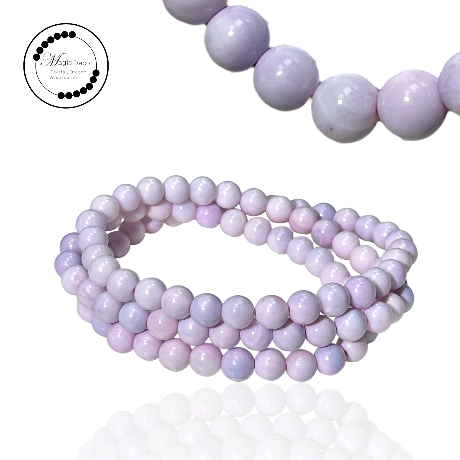 0911-d10 6mm+紫螺貝3圈頸鏈