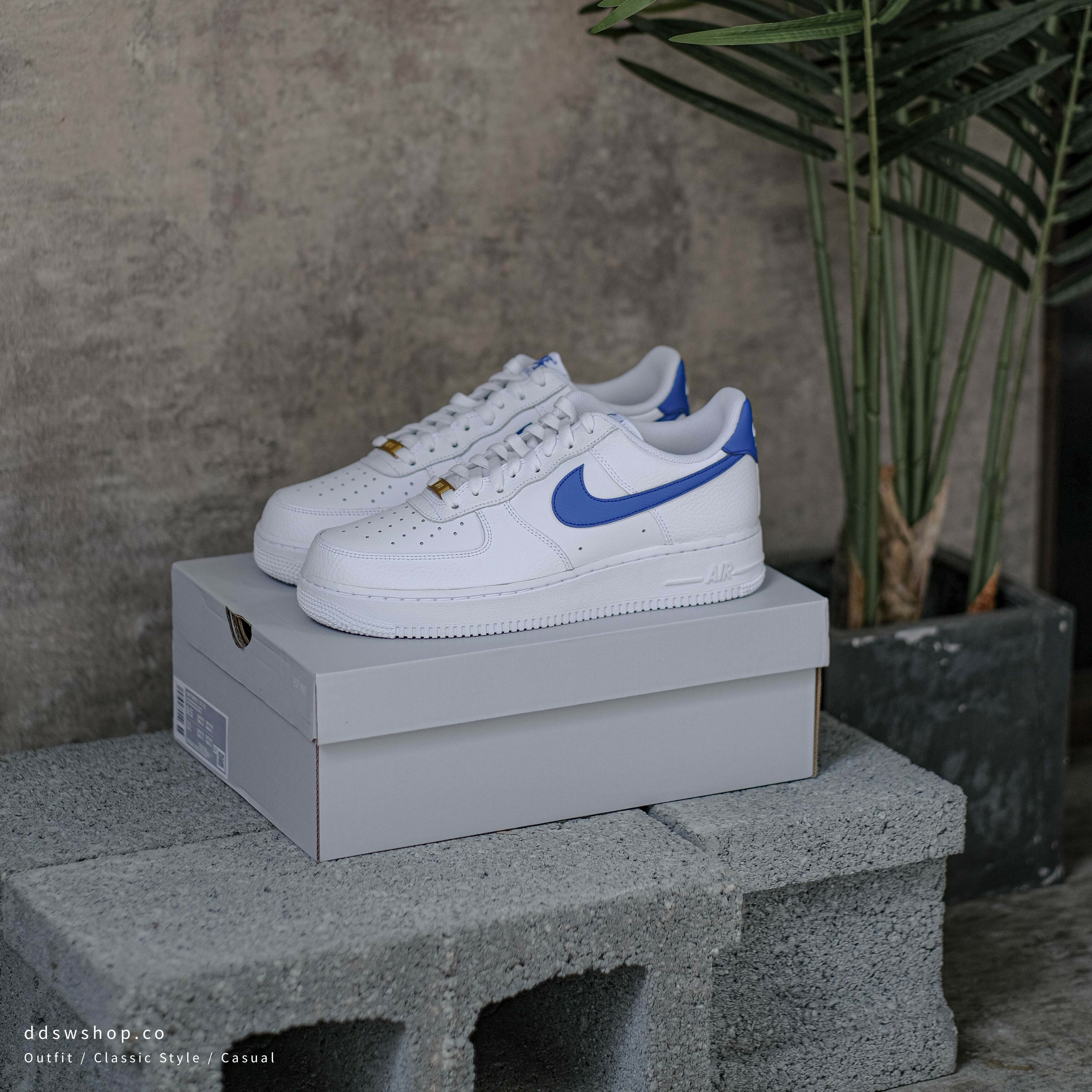 Nike Air Force 1 Low 'Royal Blue' 白北卡藍金標荔枝皮DM2845-100