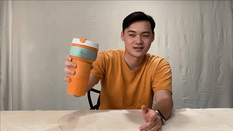 環保隨行杯 經典元氣款-旋蓋設計+防漏杯塞，飲料不外漏