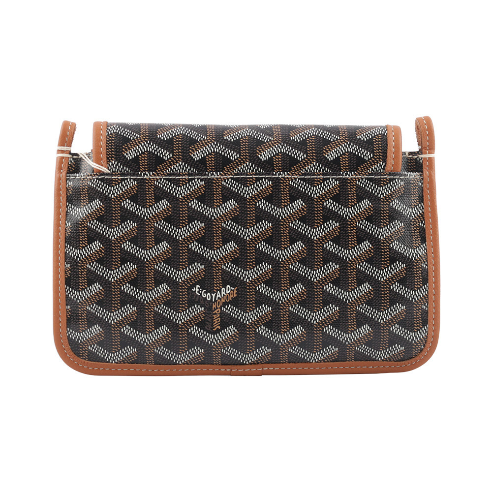 【GOYARD】Plumet PM 塗層帆布扁形皮夾式斜背包(焦糖色)