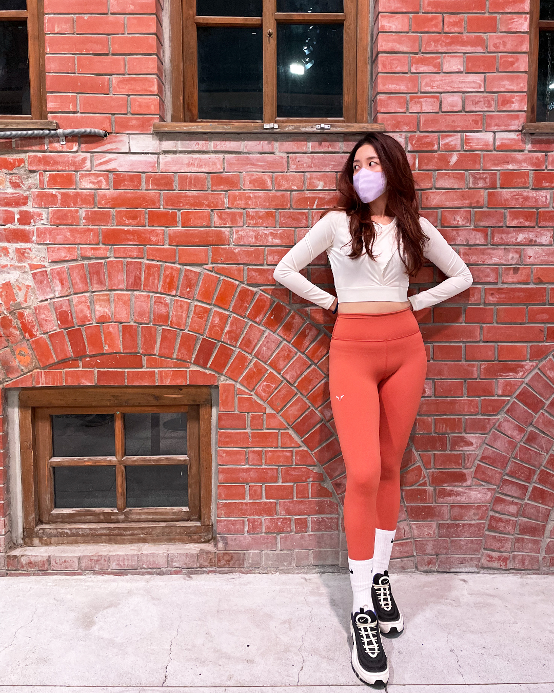 Fitness ⅞ 緊身褲（橘銅色）