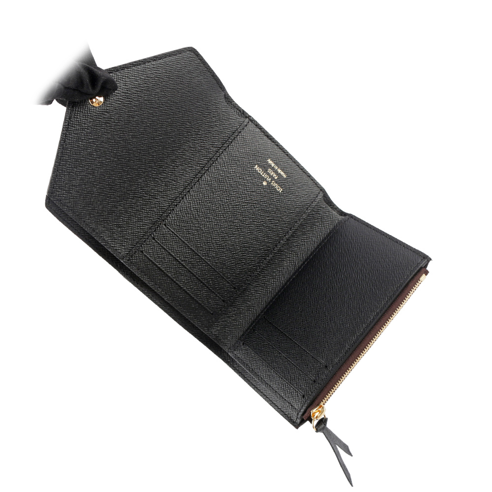 【Louis Vuitton / LV】Monogram Victorine 雙色三折短夾(棕色) M81557