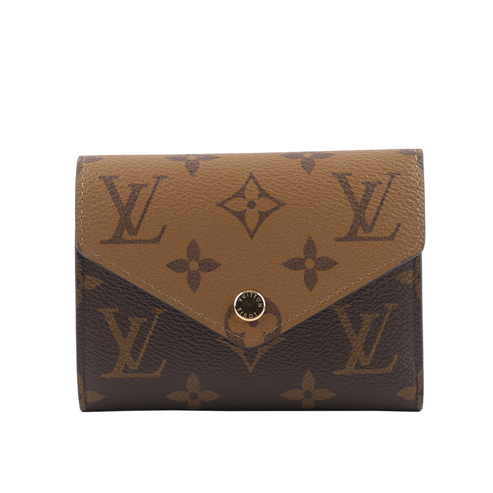 【Louis Vuitton / LV】Monogram Victorine 雙色三折短夾(棕色) M81557