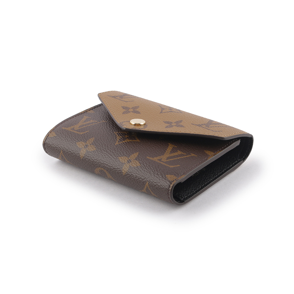 【Louis Vuitton / LV】Monogram Victorine 雙色三折短夾(棕色) M81557
