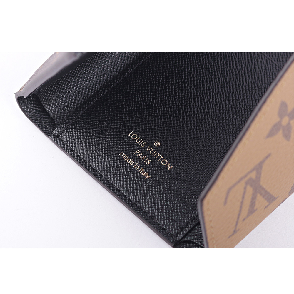 【Louis Vuitton / LV】Monogram Victorine 雙色三折短夾(棕色) M81557