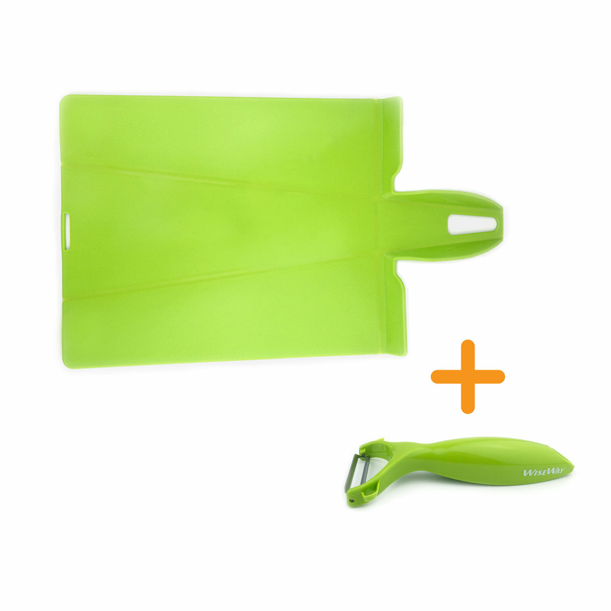 摺曲砧板(綠色) 配 蔬果刨皮刀(綠色) - 套裝