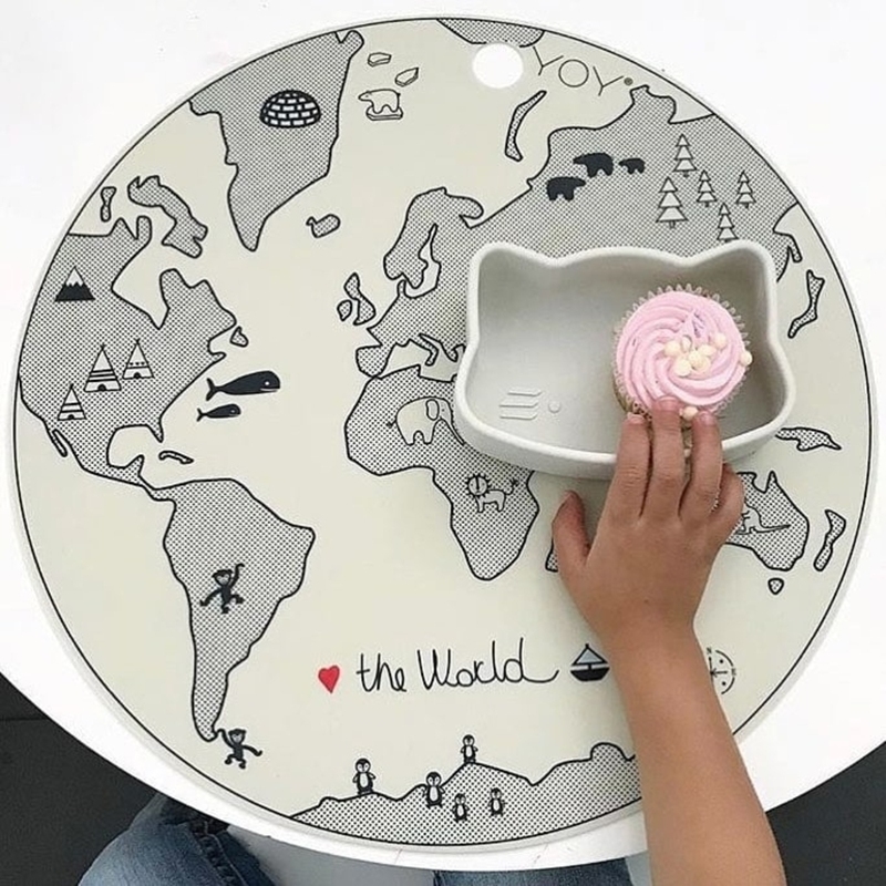 OYOY  圓形矽膠餐墊 / 世界地圖