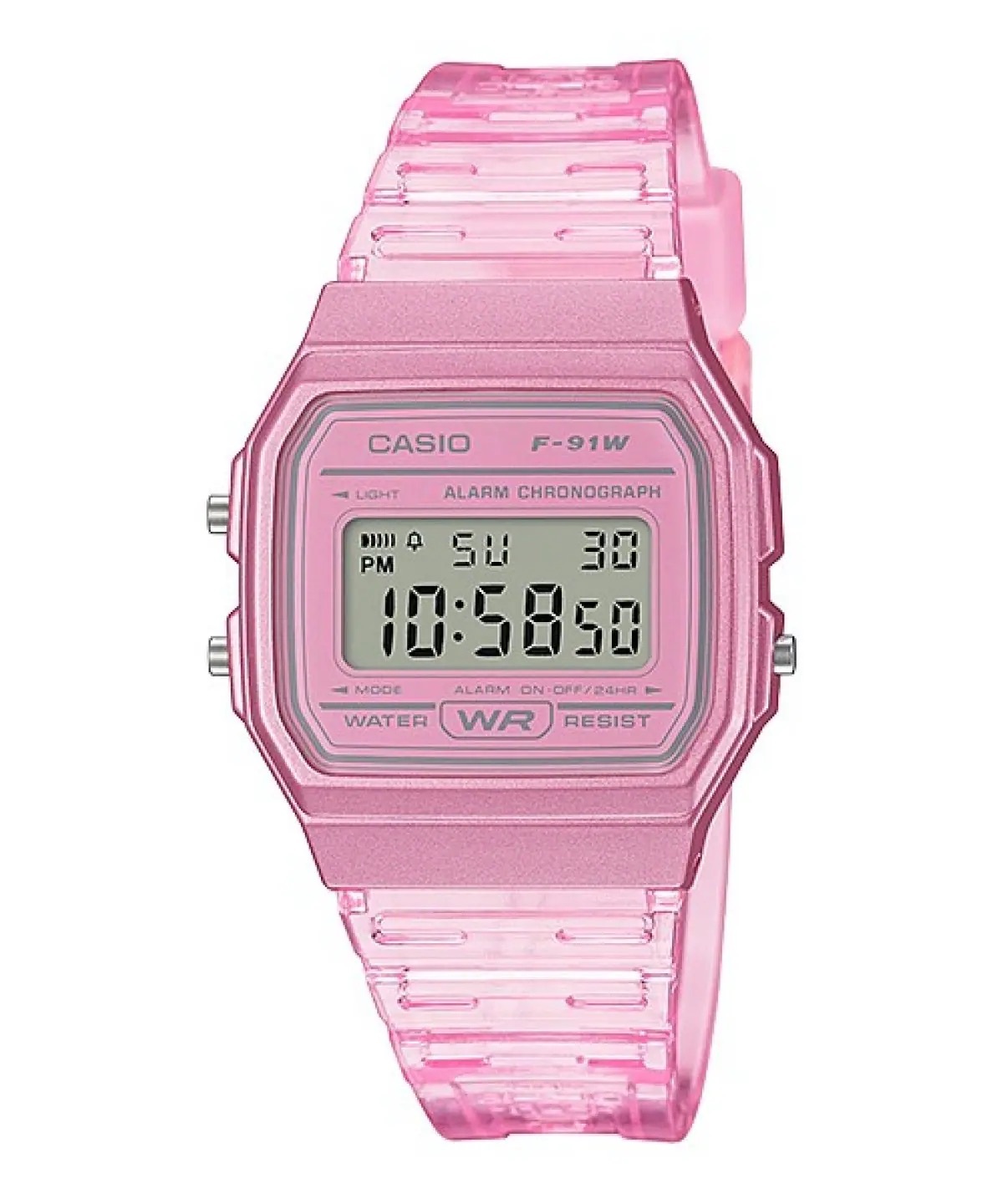 Casio Youth F-91WS-4DF PINK WATCH 粉紅色透明帶手錶
