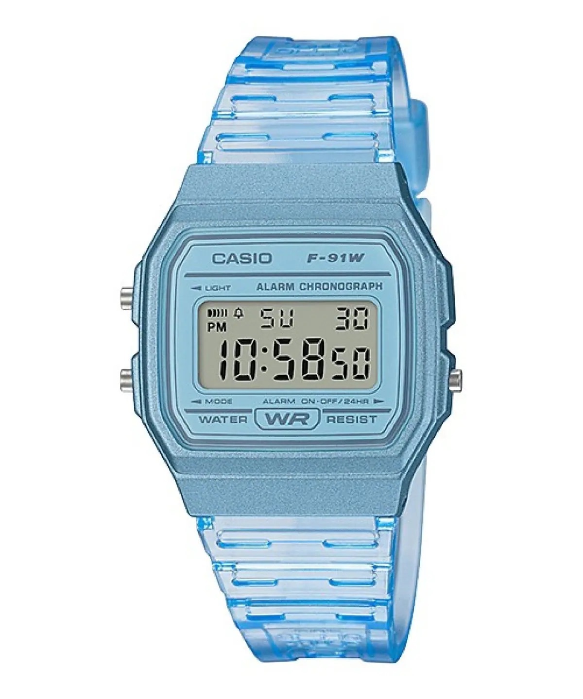 Casio Youth F-91WS-2DF BLUE WATCH 粉藍色透明帶手錶