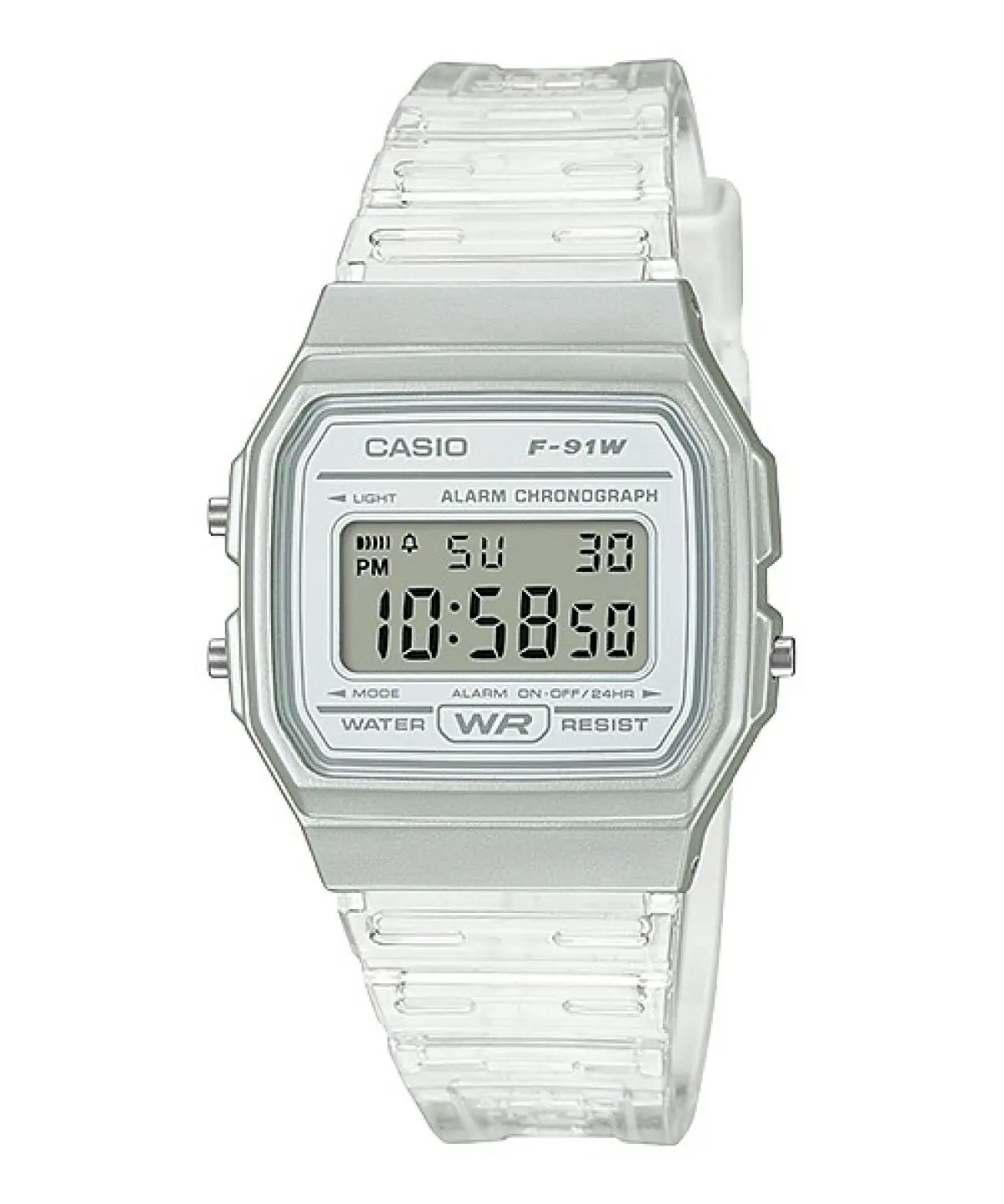 Casio Youth F-91WS-7DF WHITE WATCH 白色透明帶手錶