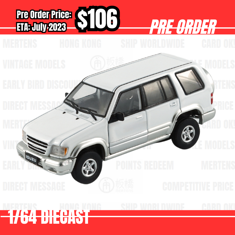 Pre Order-$106 BM Creations 1:64  Isuzu 1998 -2002 Trooper / Big Horn - White (RHD) [OD12/06]