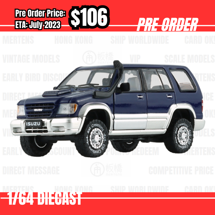 Pre Order-$106 BM Creations 1:64  Isuzu 1998 -2002 Trooper / Big Horn - Purple Blue (RHD) [OD12/06]