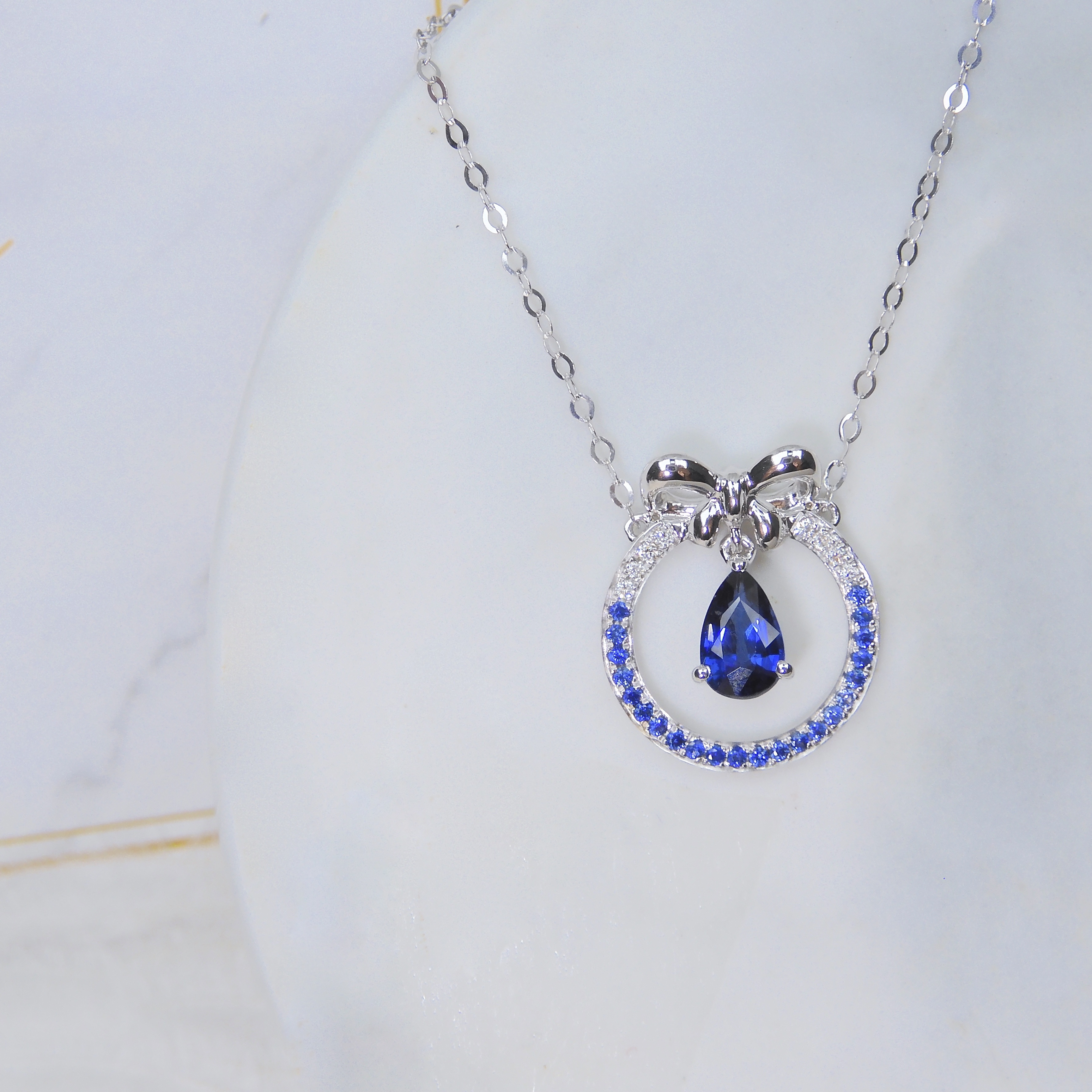 18K金 0.49ct 藍寶石項鏈