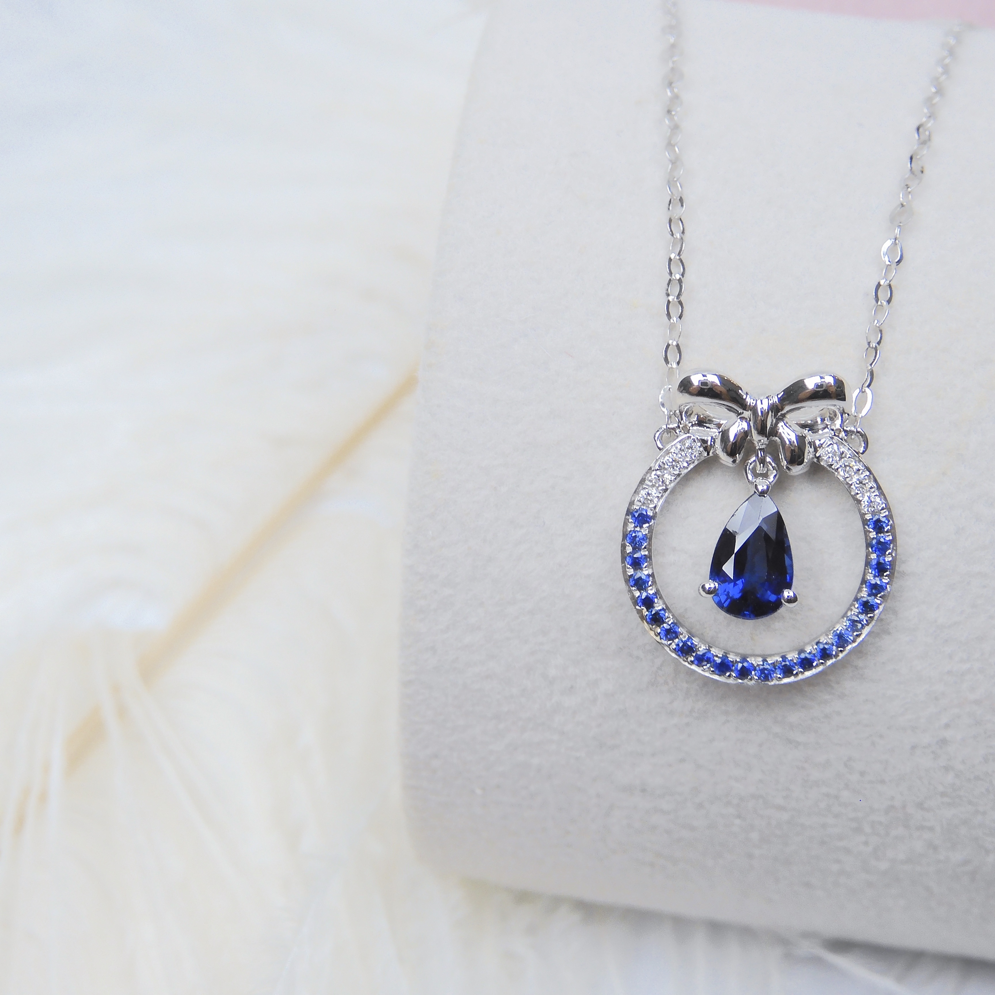 18K金 0.49ct 藍寶石項鏈