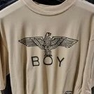 [S] BOYLONDON BOY EAGLE PRINT CROPPED TEE,BEIGE, B72TPTS10F30 (SBB250)