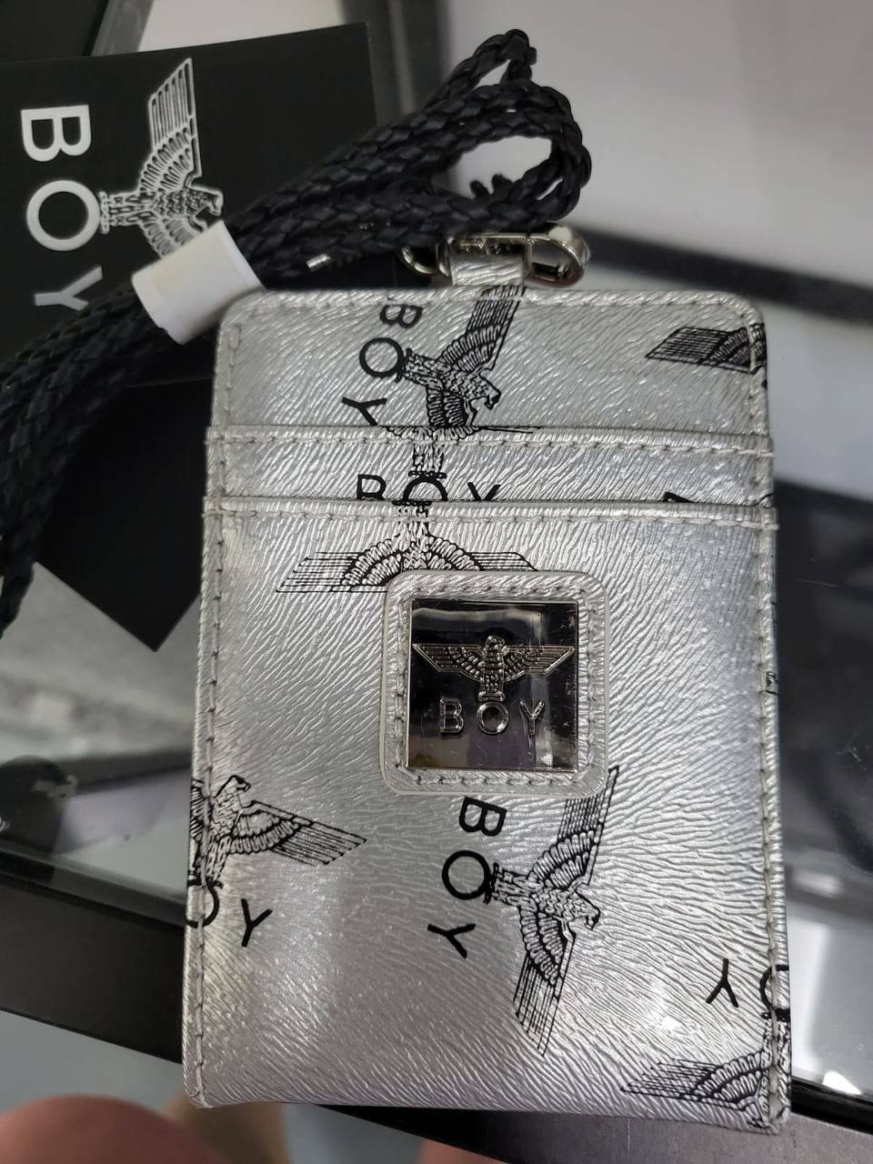 [S] BOYLONDON LANYARD CARD CASE,SILVER, B61CA01U100 (SBB256)