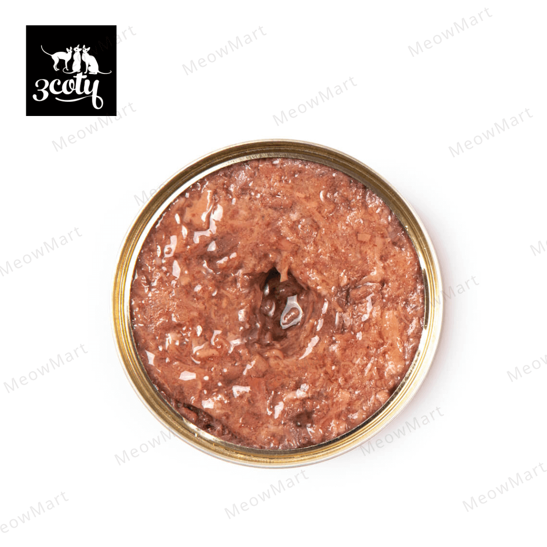 3coty® 100%鮮肉無膠主食罐 (雞+鵝肉絲) 80g