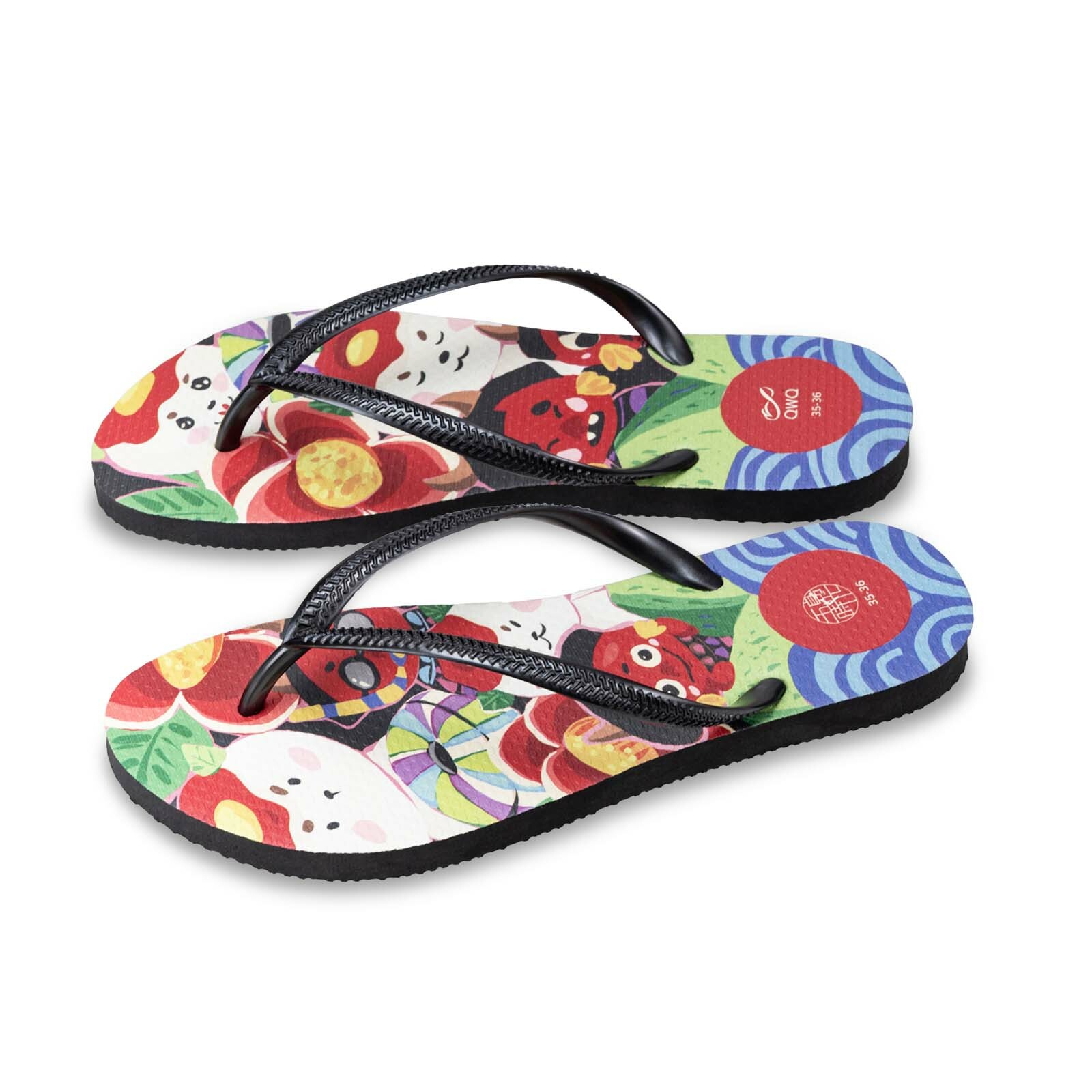 五島時光 樂五島 女款細帶人字夾腳拖鞋 曜石黑