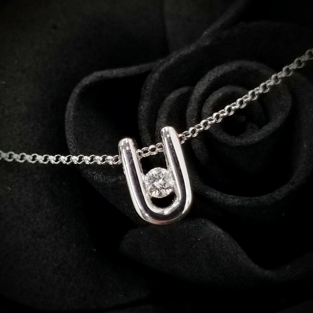 18K White Gold 0.10ct Diamond Pendant