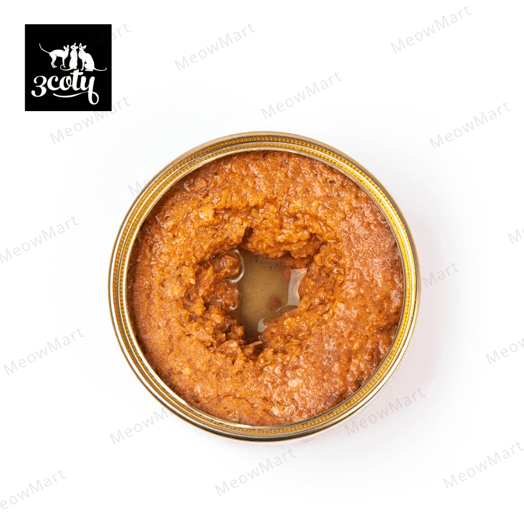 3coty® 100%鮮肉無膠主食罐 (火雞+鵝肉醬) 80g