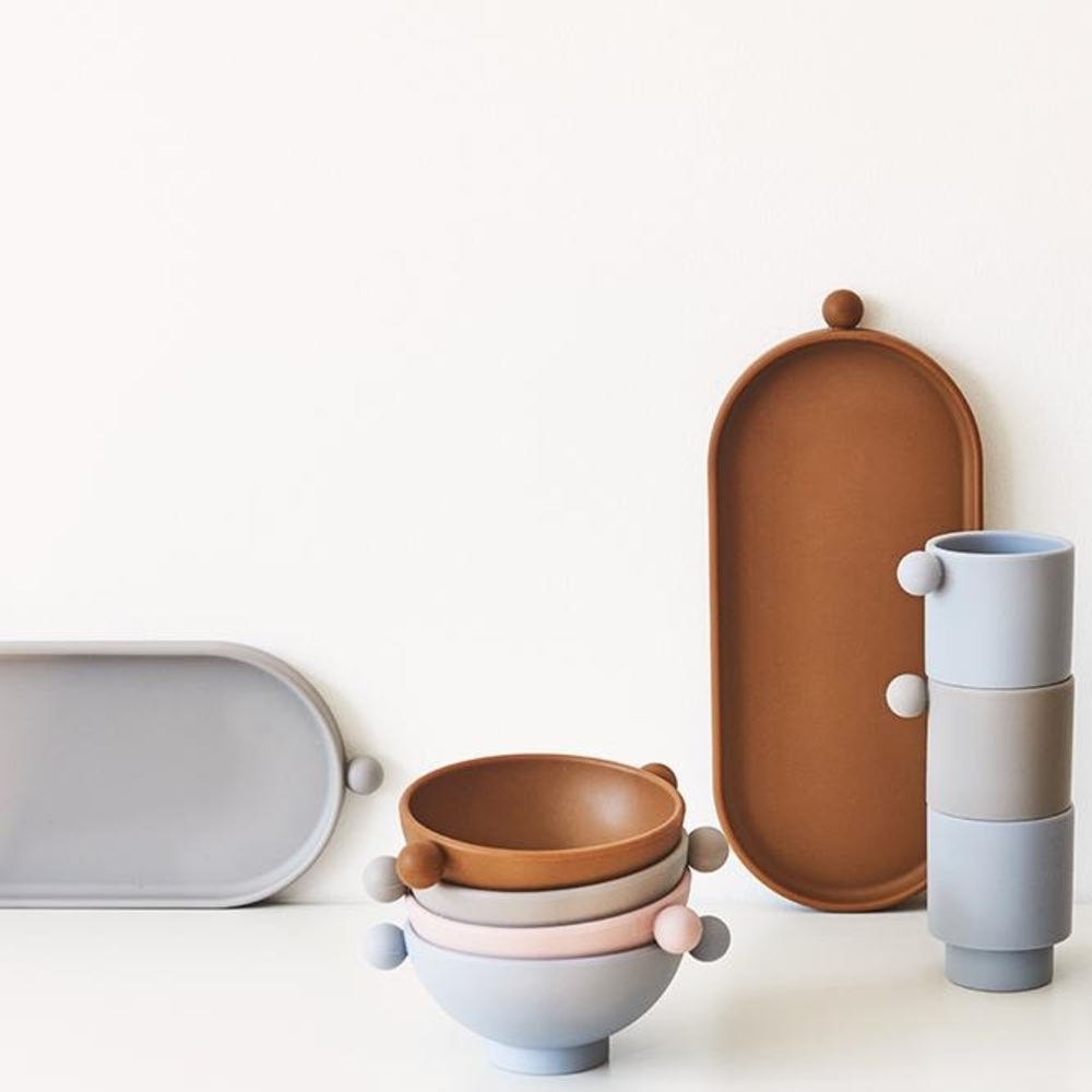 OYOY Inka 印加矽膠兒童餐具 / 餐盤 / 沉靜灰