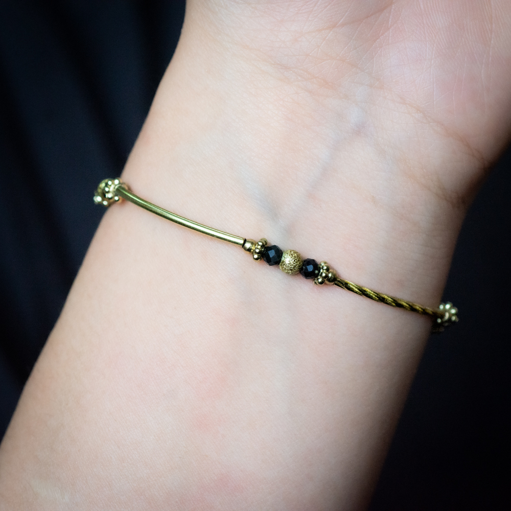 挪威假期｜彩曜石黃銅手鍊 C1509