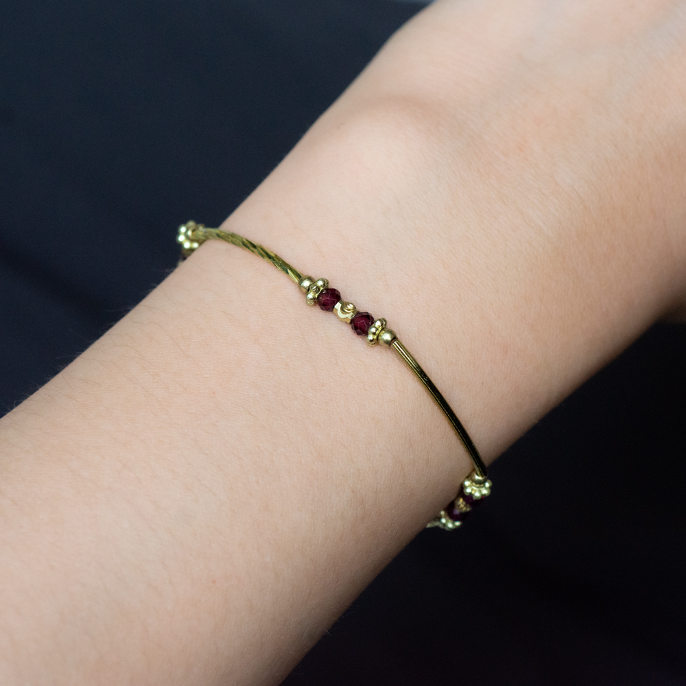 巴塞隆納假期｜紅石榴黃銅手鍊 C1510