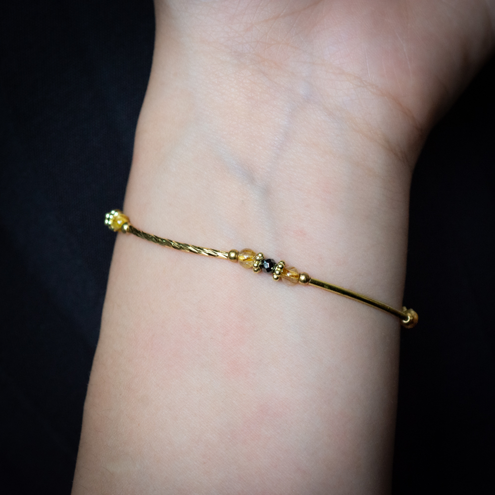 墨爾本假期｜鈦晶鐵膽石黃銅手鍊 C1511