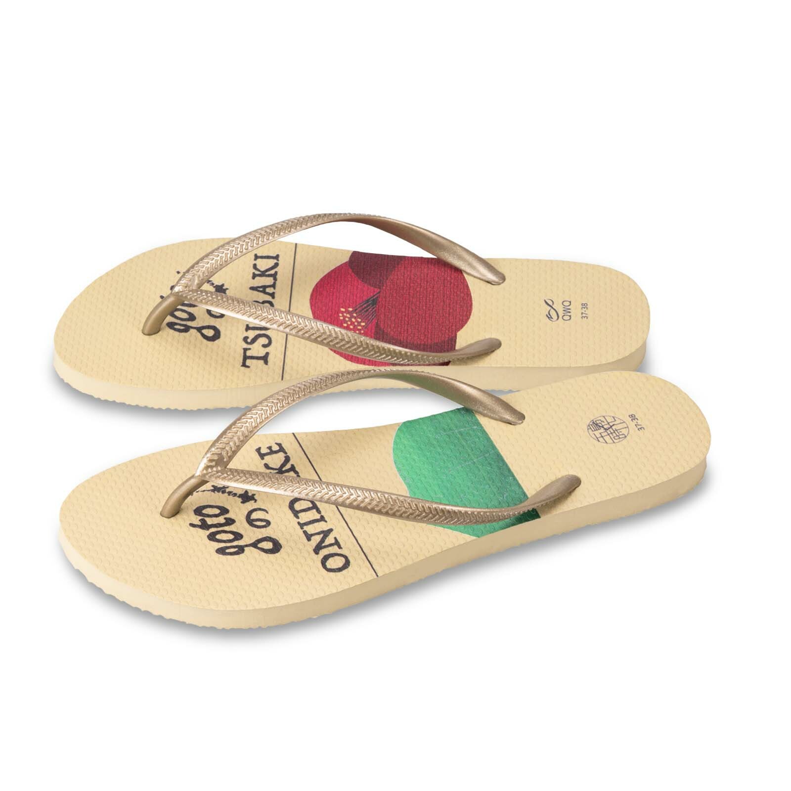 五島時光 五島鬼岳五島椿 女款細帶人字夾腳拖鞋 沙金