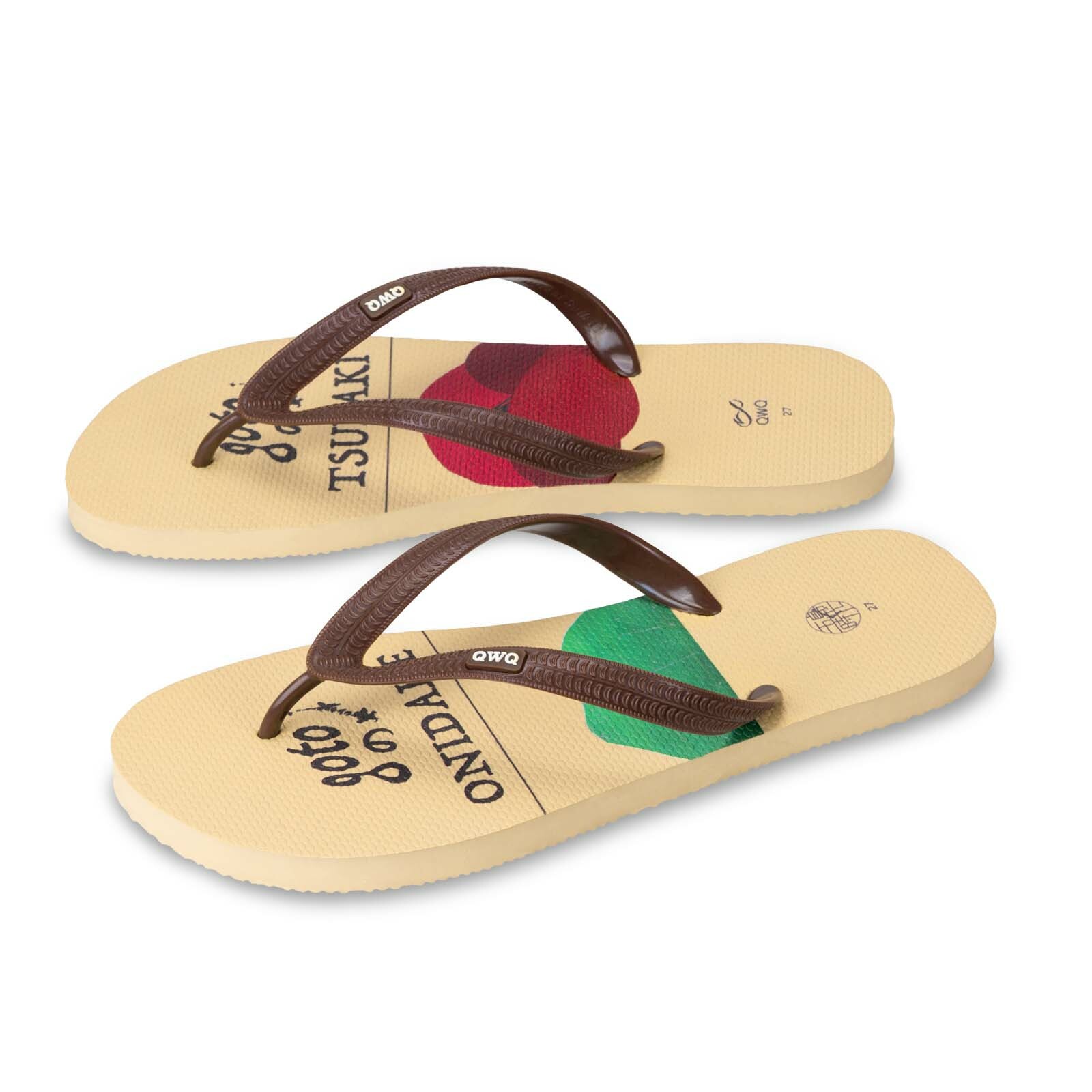 五島時光 五島鬼岳五島椿 男款粗帶人字夾腳拖鞋 米底咖啡帶