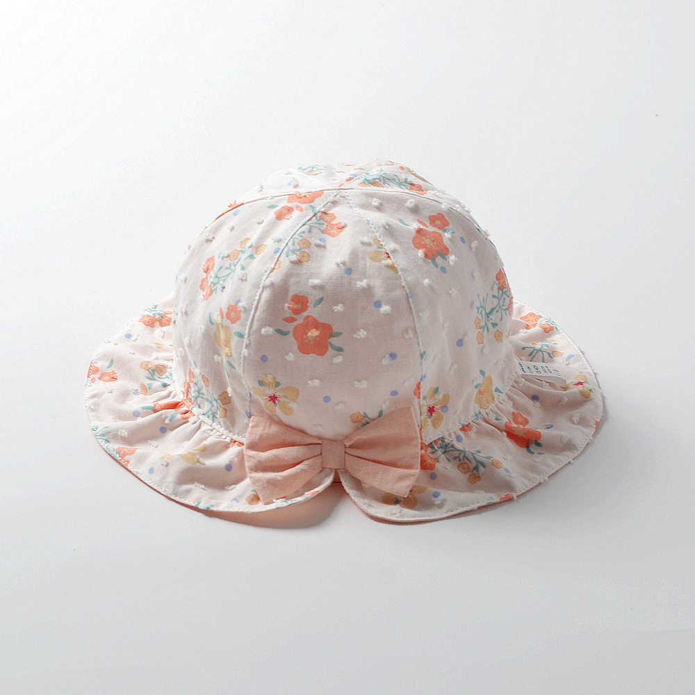 A362OE_SS23_C🌺粉橙色小花蝴蝶結淑女帽(pre-order)