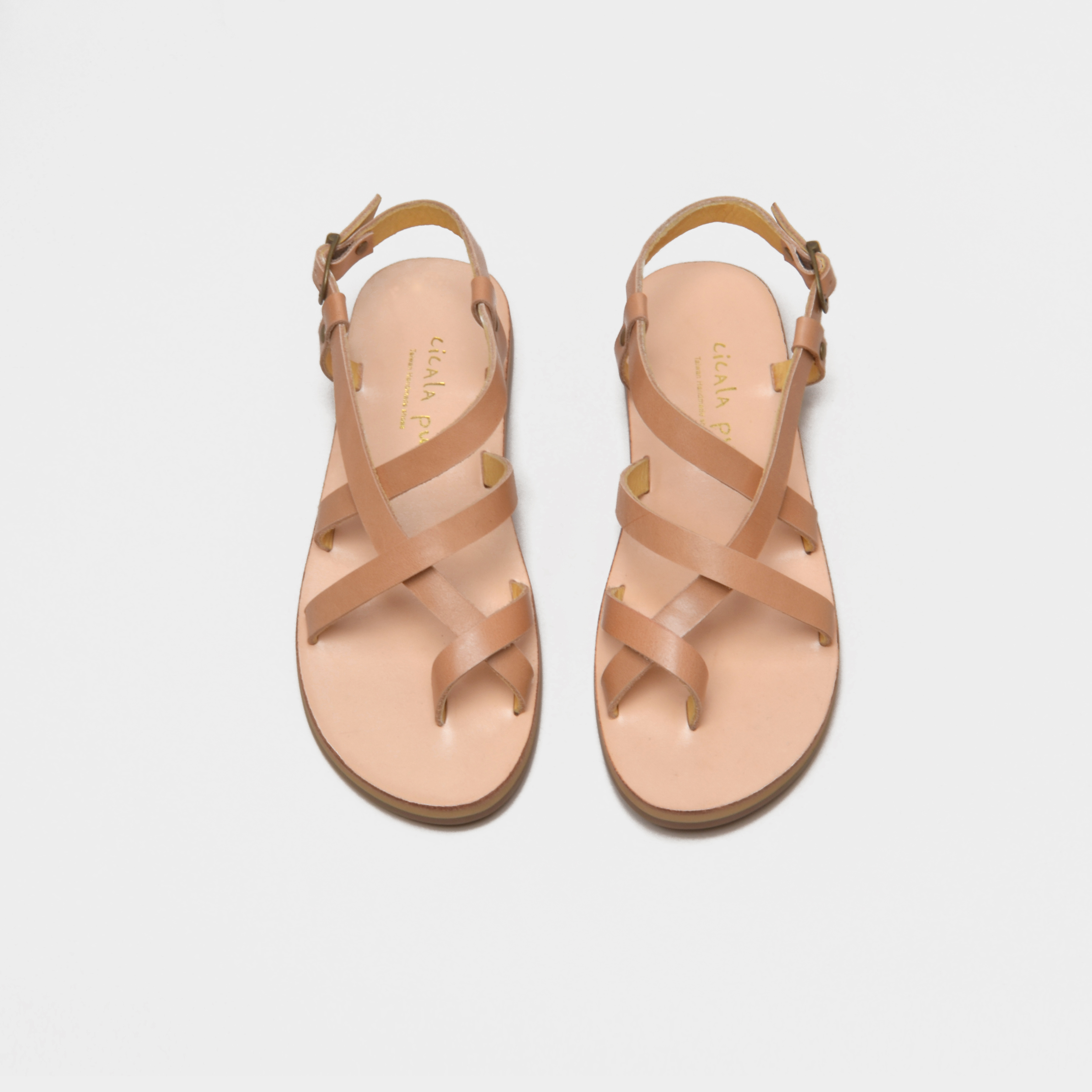 7920  駝色 細帶羅馬涼鞋