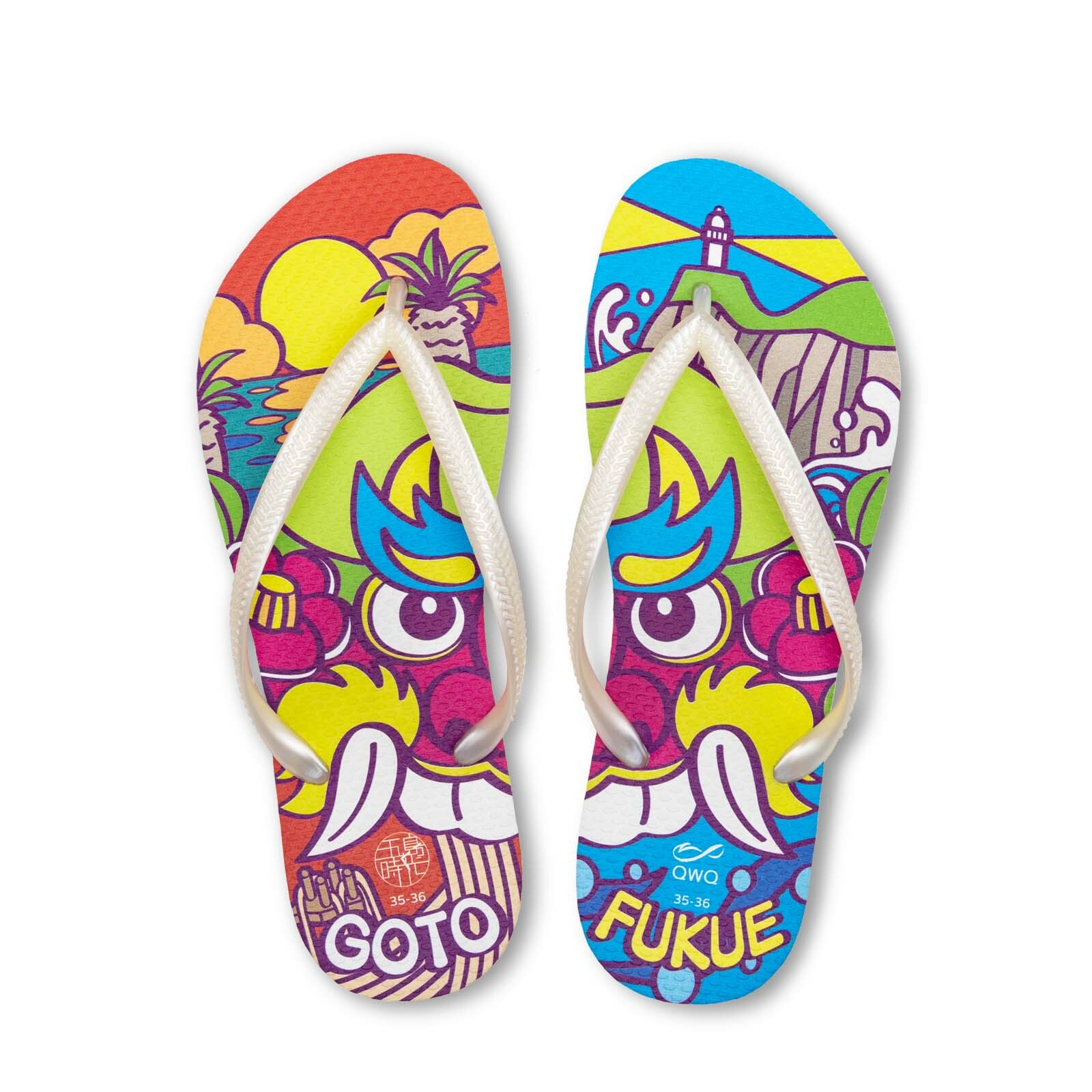 五島時光 GO TO GOTO 女款細帶人字夾腳拖鞋 牛奶白