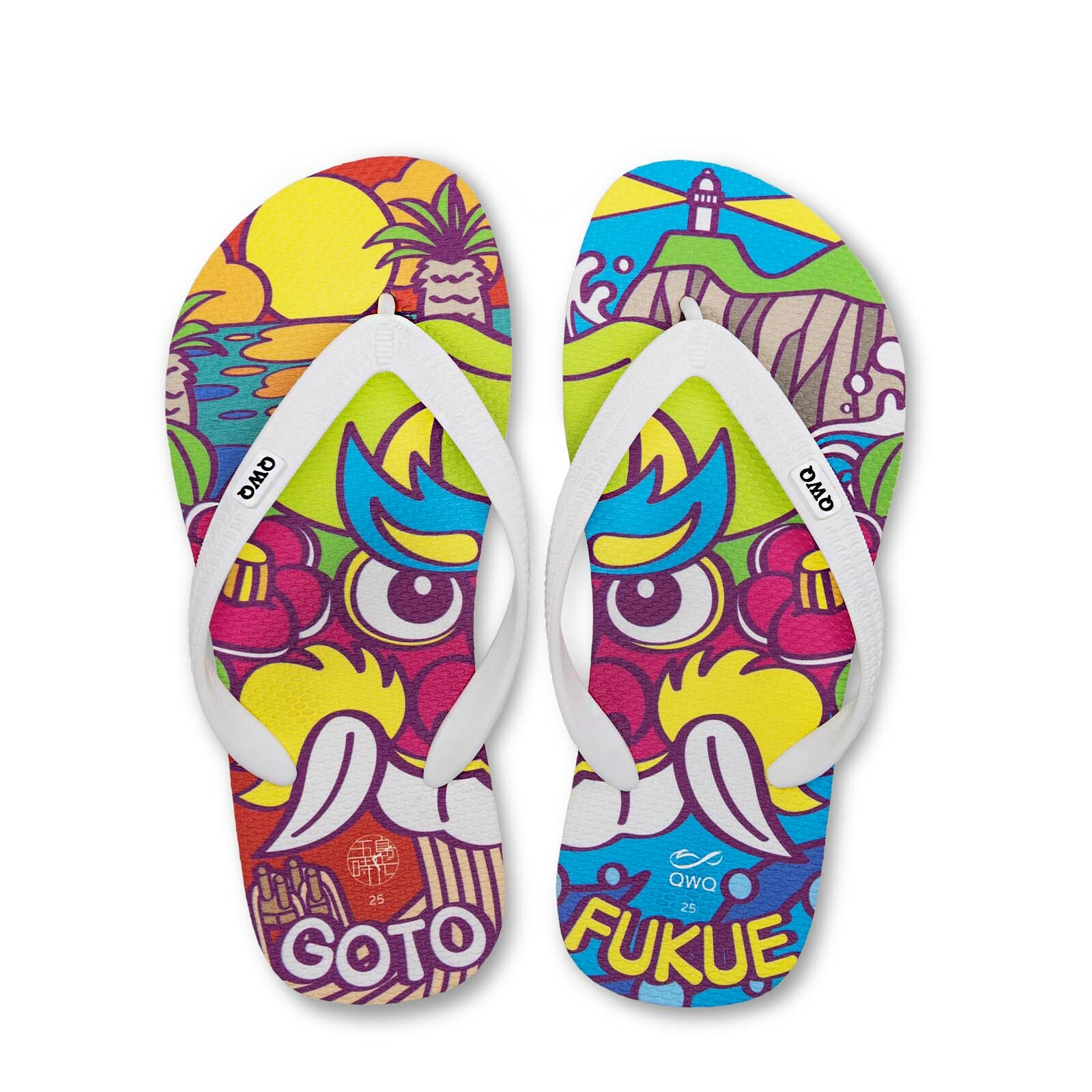 五島時光 GO TO GOTO 男款粗帶人字夾腳拖鞋 牛奶白