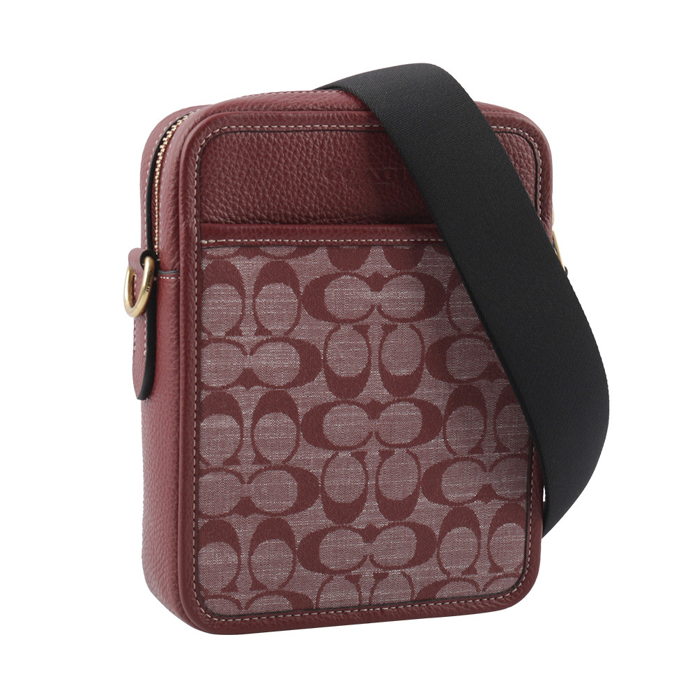 【COACH】Sullivan 標誌織布拼皮革方形斜背包