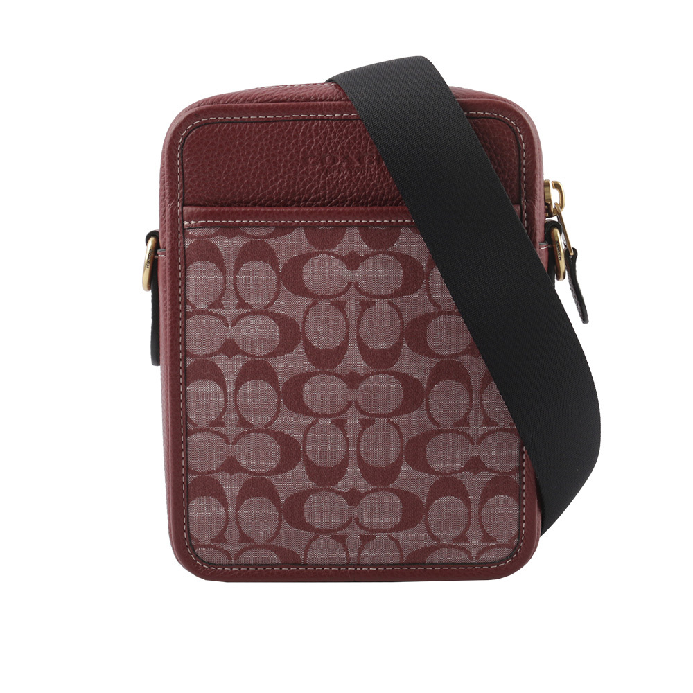 【COACH】Sullivan 標誌織布拼皮革方形斜背包