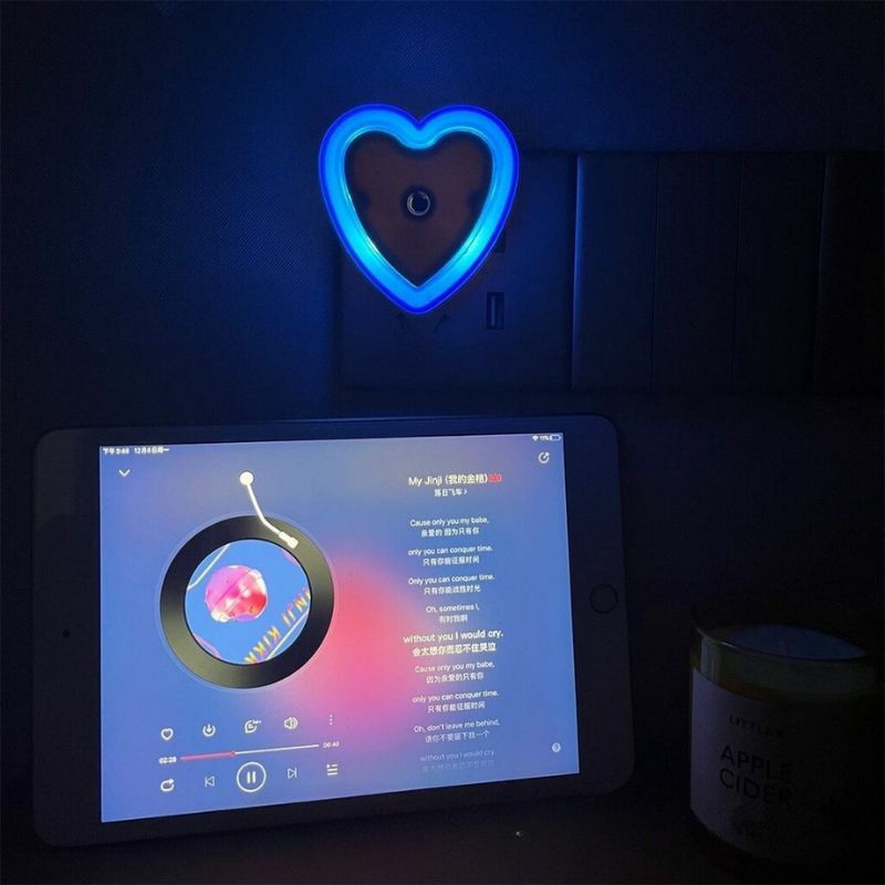 愛心光感應小夜燈