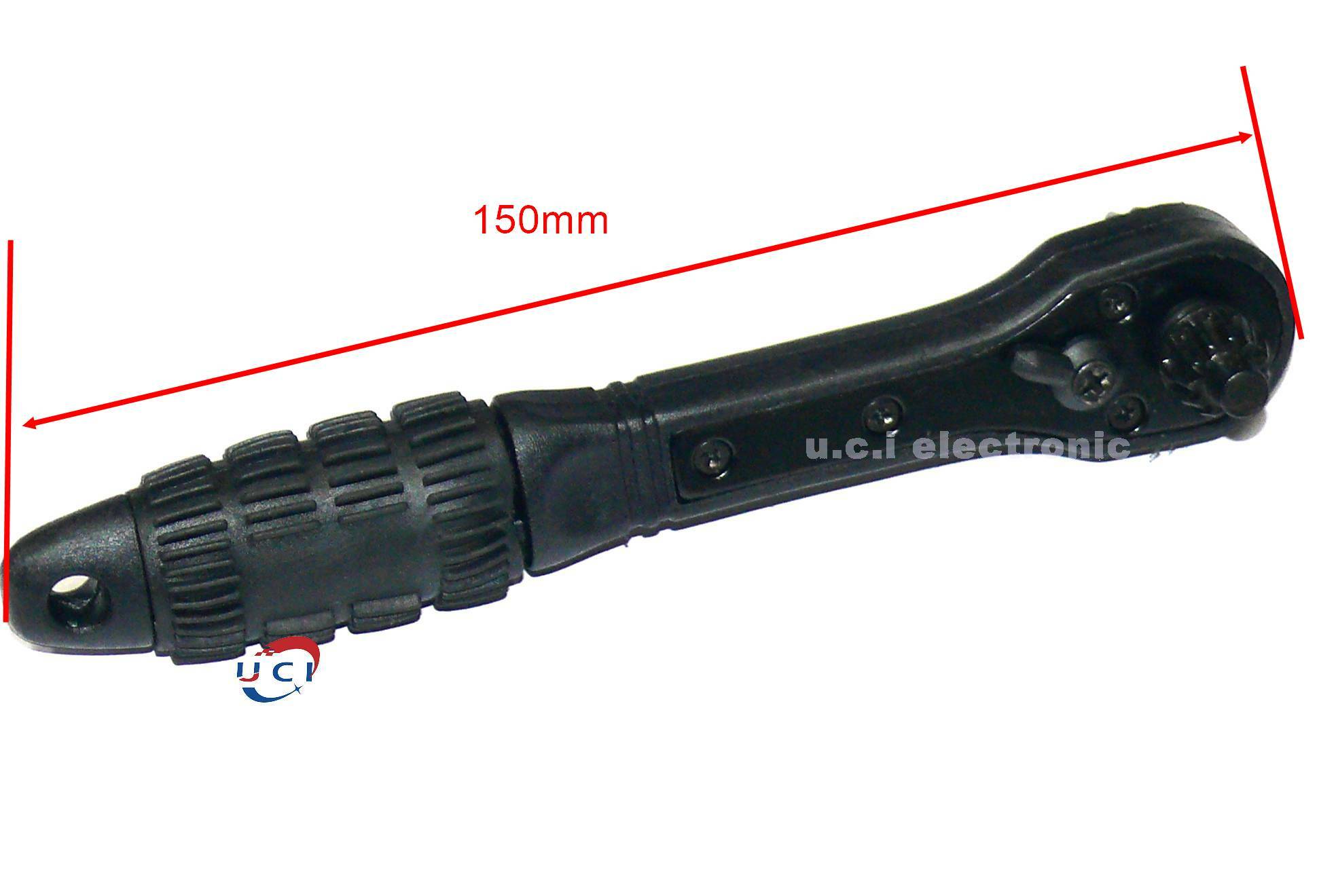【UCI電子】 (中) 二合一鑽夾頭鑰匙扳手 黑色快速棘輪扳手 兩頭雙用扳手
