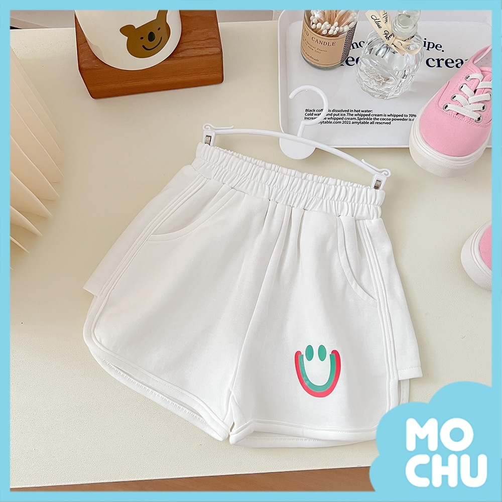 雙色笑臉印花運動短褲(六色)