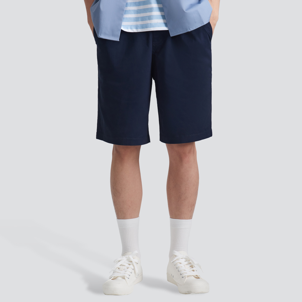 鬆緊休閒短褲-丈青