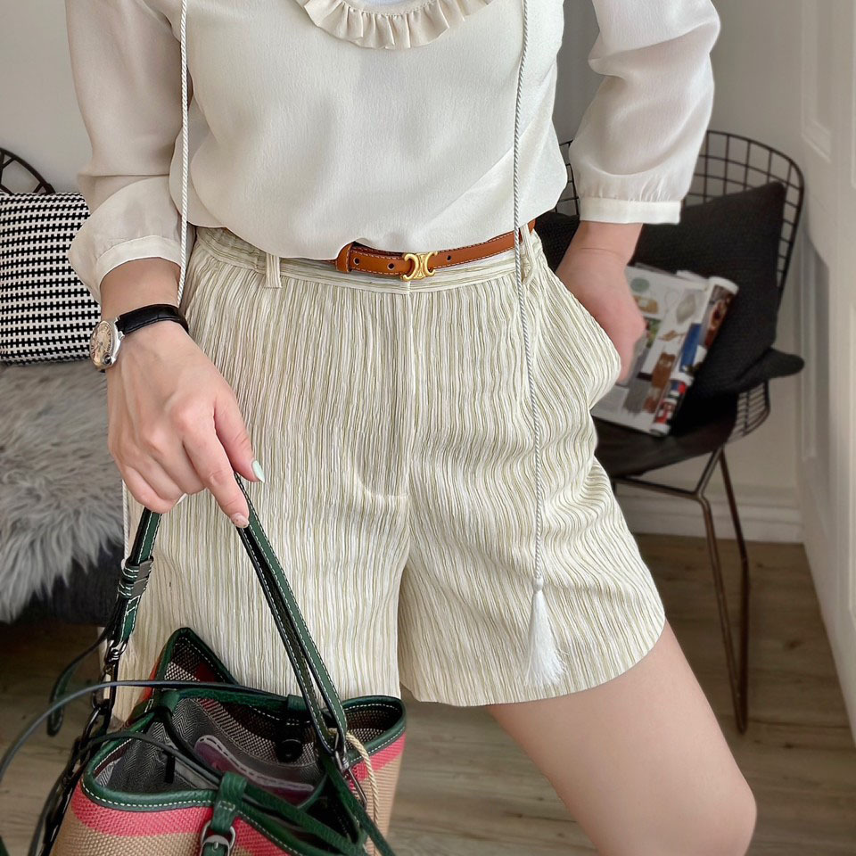 條紋後鬆緊短褲