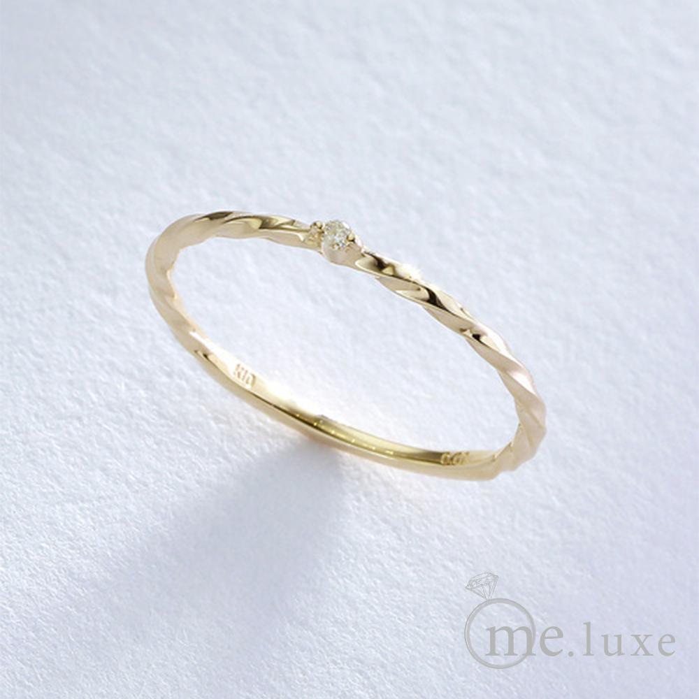 【me.luxe】K10扭花鑽石戒