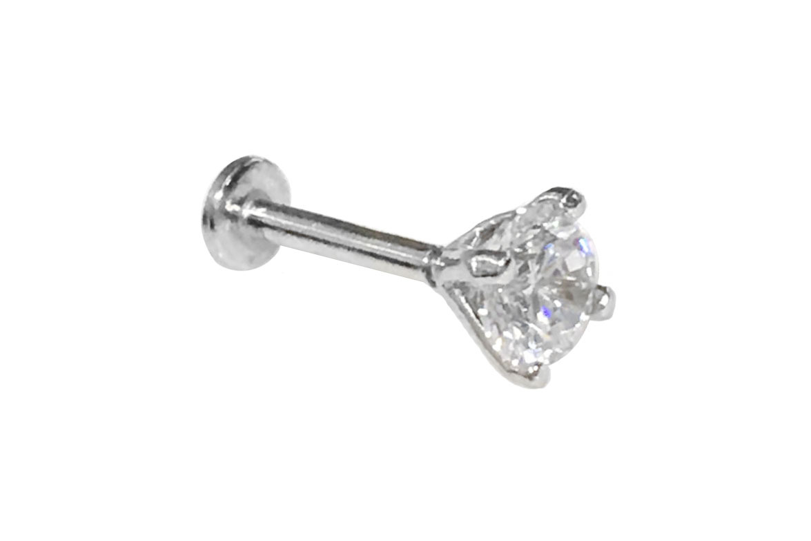 < Real Diamond > 0.2 ct Diamond 14K Gold Labret Earrings