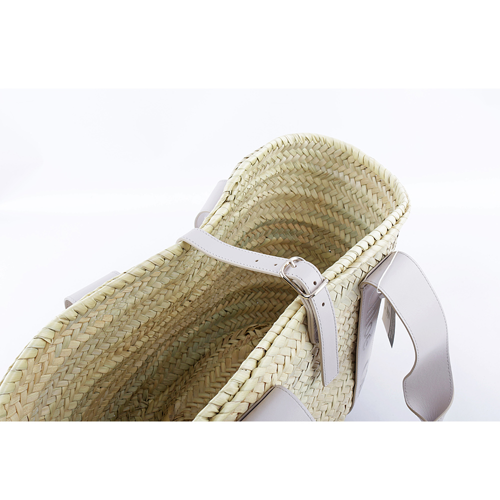 【Chloe】Sense 標誌刺繡牛皮編織中款手提包(灰色)