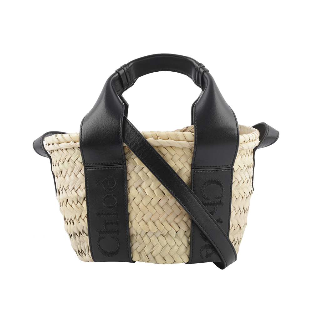 【Chloé】Chloe Sense 標誌刺繡牛皮編織小款二用包