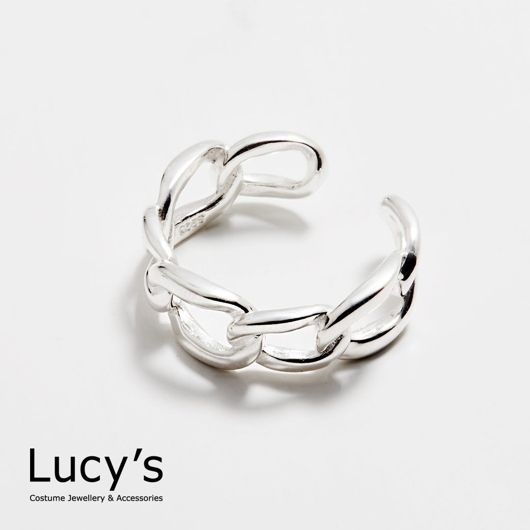925純銀 環扣 開口戒 (94890)