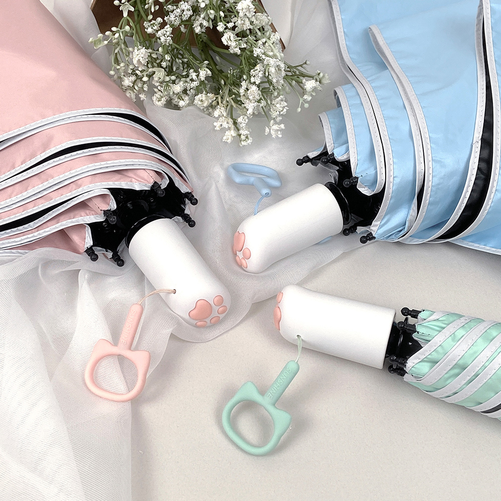 防曬輕收貓印自動傘,自動傘,晴雨兩用,貓主子陪伴你每個晴雨天,粉嫩肉球,防曬,抗紫外線,輕巧,快乾,貓掌,貓肉球,貓奴,貓咪,貓傘,貓咪傘