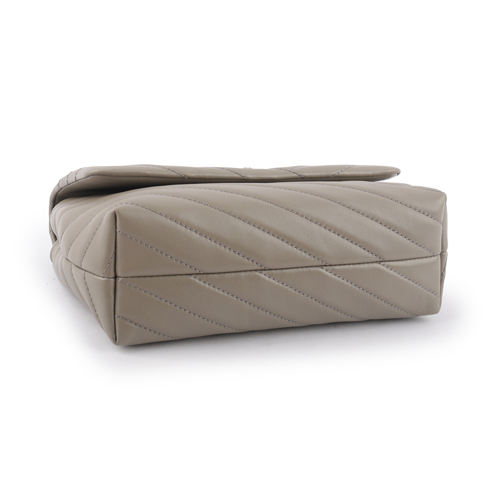 【TORY BURCH】Kira 縫線設計小款肩背/斜背二用包(灰色)